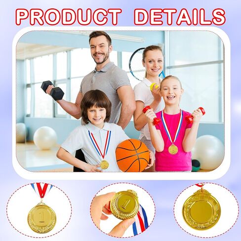 18 قطعة 2 بوصة ميداليات جائزة الفائز بالذهب ميداليات جائزة المركز الأول مع أشرطة الرقبة للبطولات والمسابقات والجوائز الرياضية المفضلة للحفلات in Kuwait