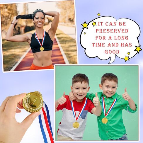 18 قطعة 2 بوصة ميداليات جائزة الفائز بالذهب ميداليات جائزة المركز الأول مع أشرطة الرقبة للبطولات والمسابقات والجوائز الرياضية المفضلة للحفلات in Kuwait