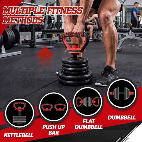 Foilswirl 2 Sets Adjustable Kettlebell Handle for Weight Plates and Dumbbells, Ergonomic Home Gym Fitness Materials for Strength Training, Durable Kettlebell Handle Grip in Saudi Arabia