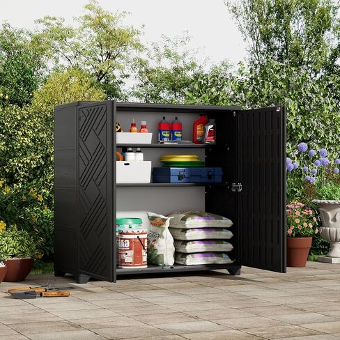 ZZM 2 Pieces Metal Storage Cabinet Shelf, Metal Shelf for Resin Storage Shed, 33.66" W * 10" D * 0.39" H, Easy Assembly in Kuwait