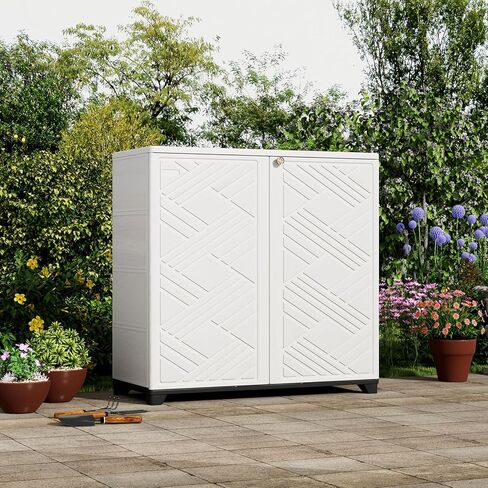 ZZM 2 Pieces Metal Storage Cabinet Shelf, Metal Shelf for Resin Storage Shed, 33.66" W * 10" D * 0.39" H, Easy Assembly in Kuwait