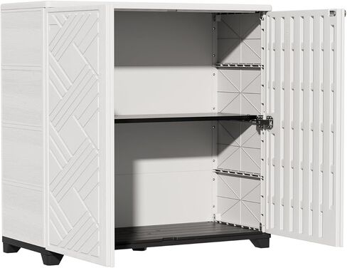 ZZM 2 Pieces Metal Storage Cabinet Shelf, Metal Shelf for Resin Storage Shed, 33.66" W * 10" D * 0.39" H, Easy Assembly in Kuwait