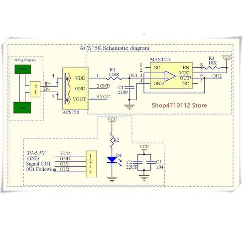acs758 Current Sensor Module - 50a Linear Current Sensor with 120 khz Bandwidth, 3-5.5v, acs758lcb-050b-pff-t in Saudi Arabia