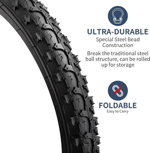 YUNSCM 2-PCS 20" Bike Tires 20x1.75/47-406 Compatible with Mountain Bike 20 x 1.75 Bicycle Tires(Y-1435) in Saudi Arabia
