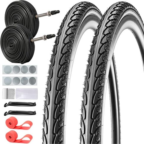 SIMEIQI 2 Pack 700X35C 700X38C 700X45C Road Bike Tires and Tubes with Presta Valves for Road Hybrid Bicycles Urban Trail Muddy in Saudi Arabia