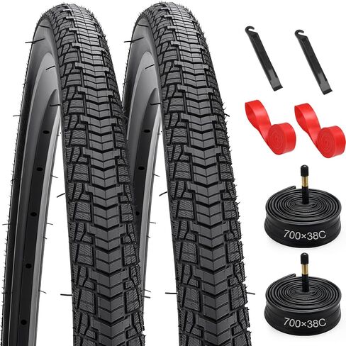 إطارات دراجة 700C، إطار دراجة 700 × 38C (40-622)، إطارات دراجة ومجموعة أنابيب مع صمام شريدر 48 مم، إطارات دراجة طريق 700x38c لإطارات وأنابيب دراجة 700 × 35C/36C/37C/38C/40C، 2 رافعة إطارات، 2 شريط حافة in Kuwait