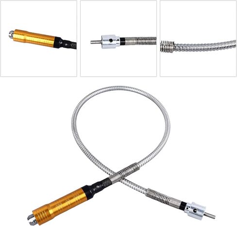Flexible Shaft Adapter Extension Tool for Power Drill Converter with Rubber Stainless Steel Shaft Attachment for Grinders Engraving Machines and Polishing Tools (Stainless Steel Style) in Saudi Arabia