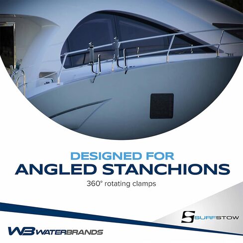 SurfStow Transport SUPRax 50050-2 نظام لوحة واحدة للتركيب على القارب/السكك الحديدية | للدعائم الزاوية | رف لوح التجديف واقفًا | تخزين لوحة SUP | | معدني | 26 × 11 × 4 بوصة in Kuwait