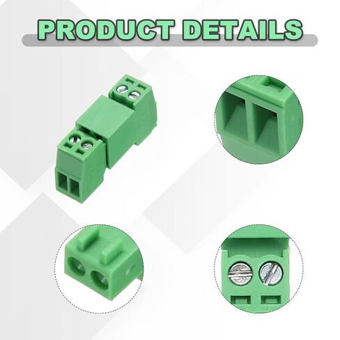 MECCANIXITY 10 Pcs 2 Pin 2.54mm Pitch PCB Mount Screw Terminal Block Connector Plug Socket Panel Mount Pluggable Type Connector 125V 4A for 28-16AWG Cable for Electronic Device Chip in Saudi Arabia