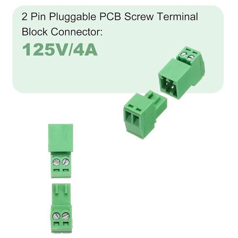 MECCANIXITY 10 Pcs 2 Pin 2.54mm Pitch PCB Mount Screw Terminal Block Connector Plug Socket Panel Mount Pluggable Type Connector 125V 4A for 28-16AWG Cable for Electronic Device Chip in Saudi Arabia