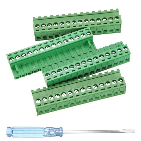 MECCANIXITY 2 Pcs 15 Pin 5.08mm Pitch PCB Mount Screw Terminal Block Connector Plug Socket Panel Mount Pluggable Type Connector 300V 20A for 24-12AWG Cable for Electronic Device Chip in Saudi Arabia
