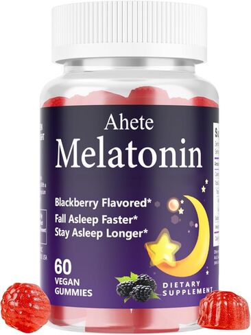 Melatonin 5mg Gummies for Adults, Raspberry Flavor Sleep Aid, Sugar-Free, 60 Gummies, 60 Days Supply in Saudi Arabia