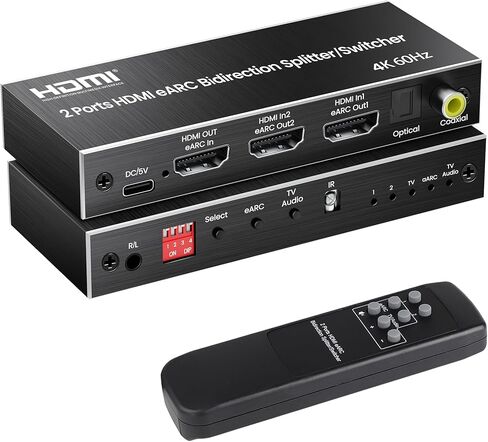 وصلات avedio محول مصفوفة HDMI 4x2 مع مخرج صوت SPDIF/3.5 مم، 4K@30 هرتز 4 في 2 مخرج HDMI 1.4b HDCP 2.2 محدد محول مع جهاز تحكم عن بعد بالأشعة تحت الحمراء، EDID قابل للضبط، يدعم DTS/Dobly-TrueHD/DSD in Saudi Arabia