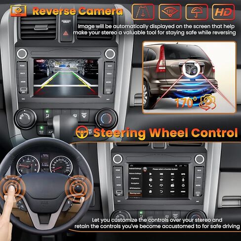 راديو ستيريو للسيارة Honda Civic 2006-2011، Android 13.0 (4G RAM 64G ROM) شاشة لمس 9 بوصة يدعم Carplay/Android Auto، نظام تحديد المواقع العالمي (GPS) وبلوتوث، كاميرا احتياطية وراديو FM in Saudi Arabia