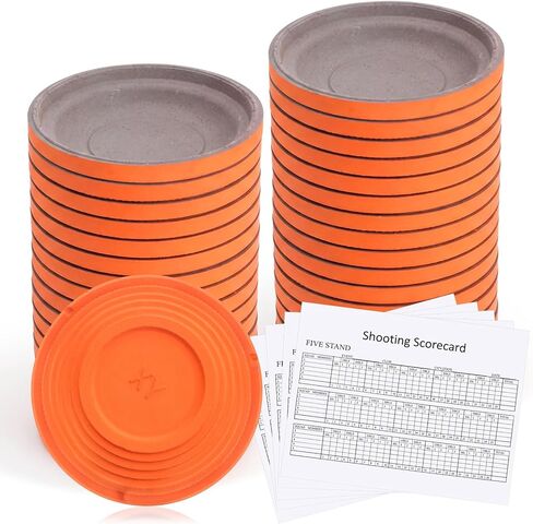 100 Pcs Clay Pigeon Trap and Skeet Targets Biodegradable Clay Target Refill Disks, 110mm High-Visibility Orange Targets for Skeet & Trap Shooting, Practice Shattering Disc in Kuwait