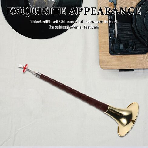 Suona Horn Abs الراتنج أداة الرياح الصينية التقليدية النحاسية الخشبية Suona للمبتدئين مع قوة عالية للتآكل ومقاومة التشقق، لون ذهبي مناسب للثقافة in Kuwait