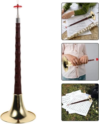 Suona Horn Abs الراتنج أداة الرياح الصينية التقليدية النحاسية الخشبية Suona للمبتدئين مع قوة عالية للتآكل ومقاومة التشقق، لون ذهبي مناسب للثقافة in Kuwait