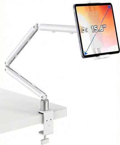 حامل iPad للمكتب، ذراع كمبيوتر لوحي قابل للتعديل، حامل مكتب iPad مع مشبك C، ذراع طويل قابل للطي 30 بوصة ودوران 360 درجة، يناسب 4.7 بوصة - 15.6 بوصة i Pad Pro/Air/Mini، والهواتف وشاشات محمولة مقاس 15.6 بوصة للاستخدام المكتبي/السرير in Kuwait