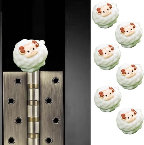 Cute Mini Creative Goat, Sheep Hinge Heads Decorative Topper Set 6PCS, Home Decoration,Magnetic Hinge Head Toppers Door Hinge in Saudi Arabia