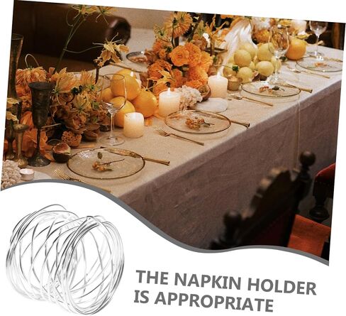 STOBAZA 6 Pcs Silver Napkin Rings Set Metal Buckles for Paper Napkins Wedding Party Table Decorations Elegant Napkin Holders for Home Dining Special Occasions in Saudi Arabia