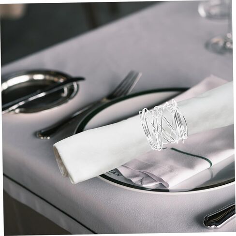 STOBAZA 6 Pcs Silver Napkin Rings Set Metal Buckles for Paper Napkins Wedding Party Table Decorations Elegant Napkin Holders for Home Dining Special Occasions in Saudi Arabia