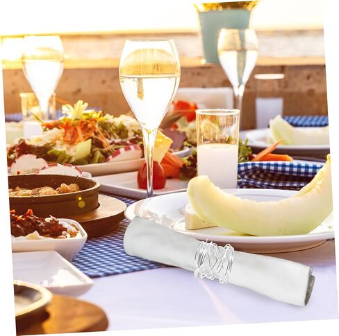 STOBAZA 6 Pcs Silver Napkin Rings Set Metal Buckles for Paper Napkins Wedding Party Table Decorations Elegant Napkin Holders for Home Dining Special Occasions in Saudi Arabia