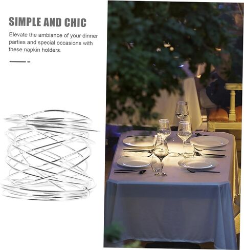 STOBAZA 6 Pcs Silver Napkin Rings Set Metal Buckles for Paper Napkins Wedding Party Table Decorations Elegant Napkin Holders for Home Dining Special Occasions in Saudi Arabia