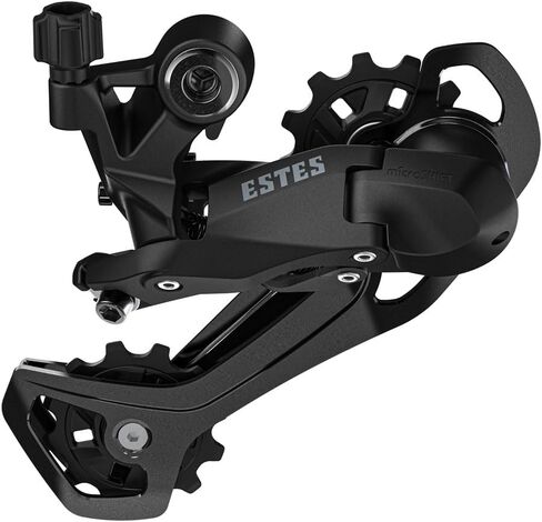 microSHIFT Estes Long Cage Rear Derailleur - 7/8/9-Speed Compatible, 34-40t Max Cassette Cog, 45t Capacity, MTB Compatibility, Robust Construction, Black in Saudi Arabia