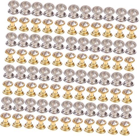 Uonlytech 100Pcs Glass Rhinestone Bag Studs Decorative Nailheads for DIY Crafts Durable Rivets for Bags Easy to Use Home and Shop Projects in Saudi Arabia