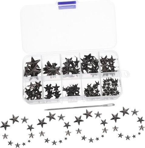 KALLORY Versatile Metal Star Studs Easy Install Clothing Studs Decorative Rivets for DIY Fashion Suitcase More Organized Box in Saudi Arabia