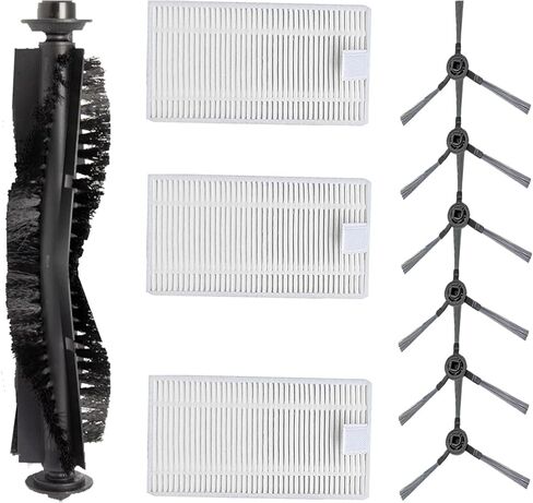 Replacement Part for iHome AutoVac Nova S1 Pro Robot Vacuum Accessories | Parts # iHRVS1PRO-3BLK, iHRVS1-3BLKS, iHRV9-BLKS | Include 1 Main Brush+6 Side Brushes+3 Filters in Kuwait