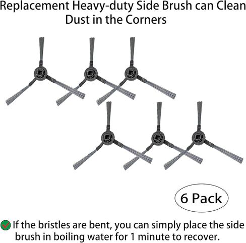 Replacement Part for iHome AutoVac Nova S1 Pro Robot Vacuum Accessories | Parts # iHRVS1PRO-3BLK, iHRVS1-3BLKS, iHRV9-BLKS | Include 1 Main Brush+6 Side Brushes+3 Filters in Kuwait