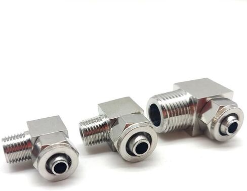 1 قطعة 304 الفولاذ المقاوم للصدأ سريعة تويست الكوع OD 8 مللي متر أنبوب إلى 1/8 ''ذكر الموضوع الزاوية اليمنى المناسب in Kuwait