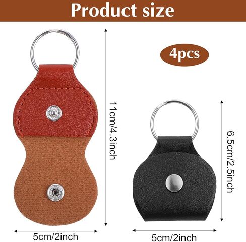 4 Pcs Leather Guitar Picks Keychain Holder, Leather Guitar Pick Holder Keychain Guitars Picks Holders Case Bag Plectrum Key Fob Cases Bag Gift for Guitars Players Black + Brown in Saudi Arabia