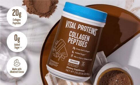 Vital Collagen Protein Peptides, Pasture Raised, Grass Fed, Zero Sugar Dairy Free, Chocolate 32 OZ 2 Pack in Saudi Arabia