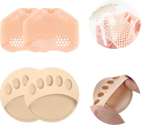 وسادات مشط القدم 8 عبوات، وسادات جل قابلة للتنفس وناعمة للرجال والنساء، وسائد كرة القدم للعدائين، الكعب العالي، الراقصين، ورم مورتون العصبي، تمنع الألم والانزعاج، 4 أزواج in Kuwait