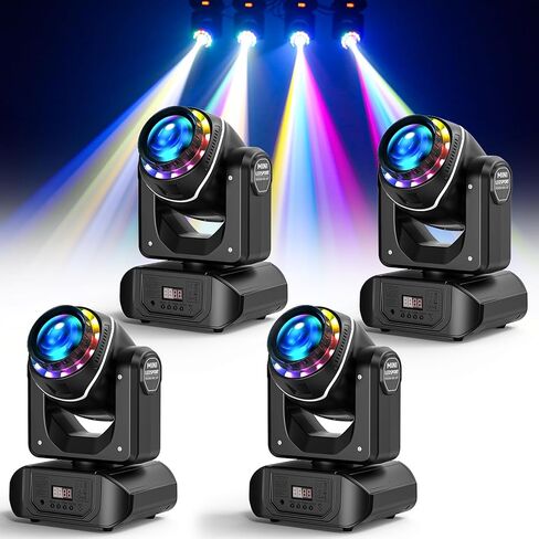 108 واط ضوء شعاع الرأس المتحرك مع جهاز التحكم عن بعد، إضاءة DJ المنشور 18 وجهًا 10 Gobos 8 ألوان أضواء إضاءة DJ بواسطة DMX والصوت المنشط لحفلات الزفاف والحفلات والبار والعروض الحية in Kuwait