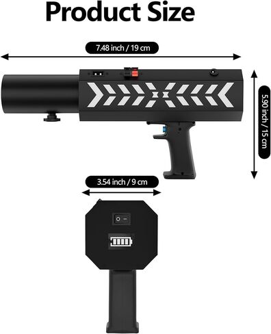 SHEHDS Electric Confetti Launcher with LED RGB Effects, 20–26 ft Shooting Distance for Stage, DJ, Concert, Party & Events (Confetti Paper Not Included) - Single Hole in Kuwait