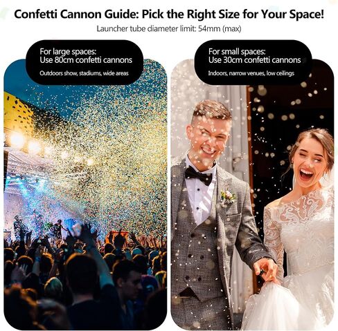 SHEHDS Electric Confetti Launcher with LED RGB Effects, 20–26 ft Shooting Distance for Stage, DJ, Concert, Party & Events (Confetti Paper Not Included) - Single Hole in Kuwait