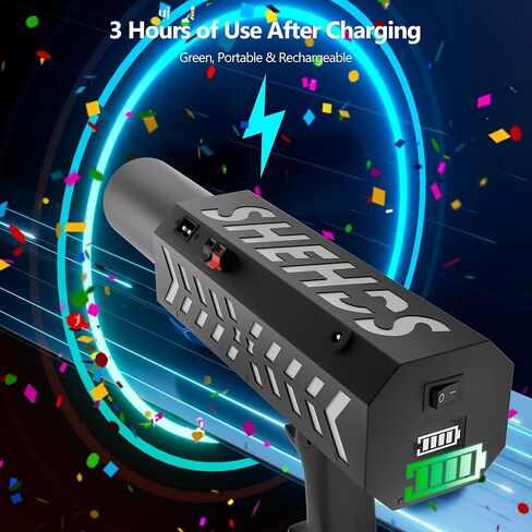 SHEHDS Electric Confetti Launcher with LED RGB Effects, 20–26 ft Shooting Distance for Stage, DJ, Concert, Party & Events (Confetti Paper Not Included) - Single Hole in Kuwait