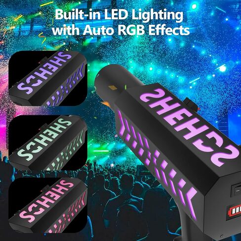SHEHDS Electric Confetti Launcher with LED RGB Effects, 20–26 ft Shooting Distance for Stage, DJ, Concert, Party & Events (Confetti Paper Not Included) - Single Hole in Kuwait