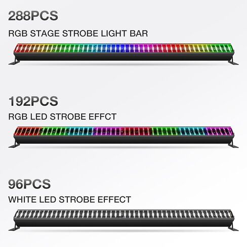 شريط إضاءة LED 100 وات - OPPSK 288LEDs RGBW DJ Bar Light Strobe بواسطة DMX Master-Slave Control Chasing Function Pixel Mapping Uplights لأحداث مرحلة الحفلات، العرض المباشر، النادي، حفلة عيد الميلاد in Kuwait