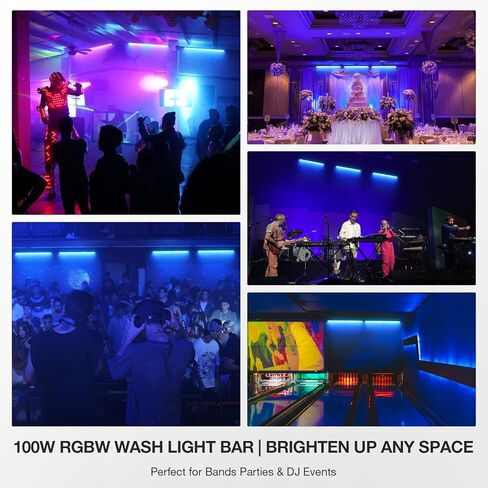 شريط إضاءة LED 100 وات - OPPSK 288LEDs RGBW DJ Bar Light Strobe بواسطة DMX Master-Slave Control Chasing Function Pixel Mapping Uplights لأحداث مرحلة الحفلات، العرض المباشر، النادي، حفلة عيد الميلاد in Kuwait