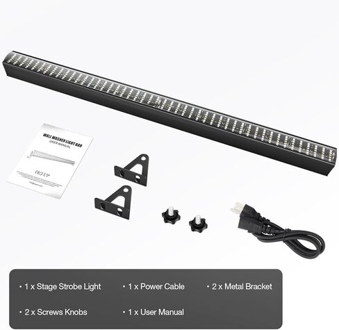 شريط إضاءة LED 100 وات - OPPSK 288LEDs RGBW DJ Bar Light Strobe بواسطة DMX Master-Slave Control Chasing Function Pixel Mapping Uplights لأحداث مرحلة الحفلات، العرض المباشر، النادي، حفلة عيد الميلاد in Kuwait