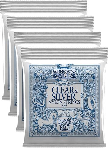 Ernie Ball Ernesto Palla Clear & Silver Classical Nylon Strings, Lot/4, P02403^4 in Saudi Arabia