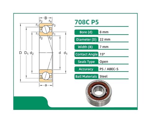 1pcs 708C P5 8X22X7 Contact Ball Bearings 5 8 * 22 * 7 in Saudi Arabia