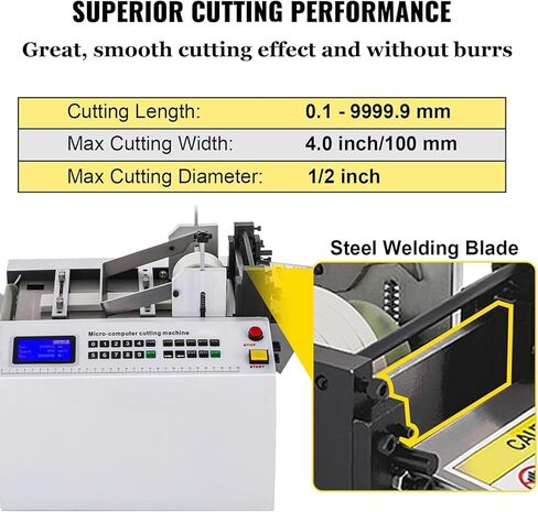 آلة قطع الأنبوب المنكمش بالحرارة الأوتوماتيكية بالكامل، آلة قطع الأنبوب المنكمش بالحرارة الأوتوماتيكية بالكامل بالكمبيوتر الصغير، دقة القطع 0.1 مم، لأنبوب الانكماش الحراري، أنبوب الألياف الزجاجية، الكابل in Kuwait