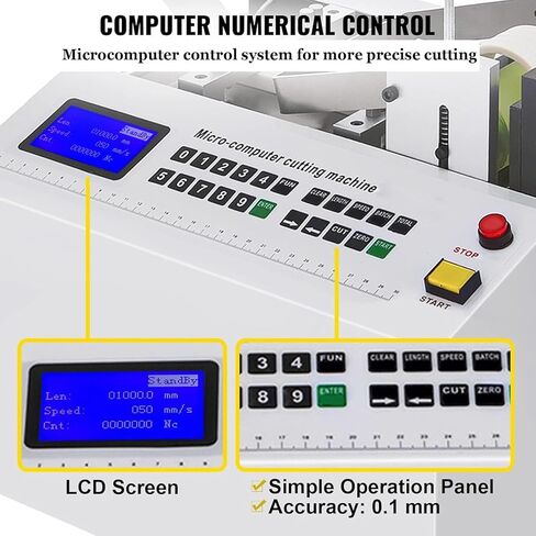آلة قطع الأنبوب المنكمش بالحرارة الأوتوماتيكية بالكامل، آلة قطع الأنبوب المنكمش بالحرارة الأوتوماتيكية بالكامل بالكمبيوتر الصغير، دقة القطع 0.1 مم، لأنبوب الانكماش الحراري، أنبوب الألياف الزجاجية، الكابل in Kuwait