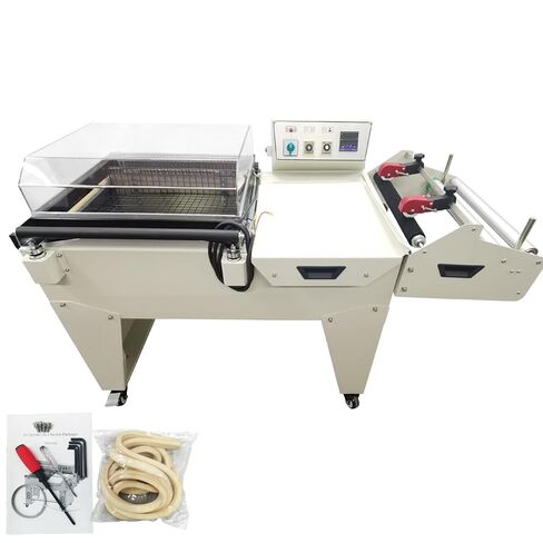 220V 1PH Semi Automatic Sealing Cutting Machine Film Heat Shrink Wrap 500-800pcs/h Automatic 2 in 1 Sealing and Shrinking Packaging Machine for POF/PVC/PP 3800W in Kuwait