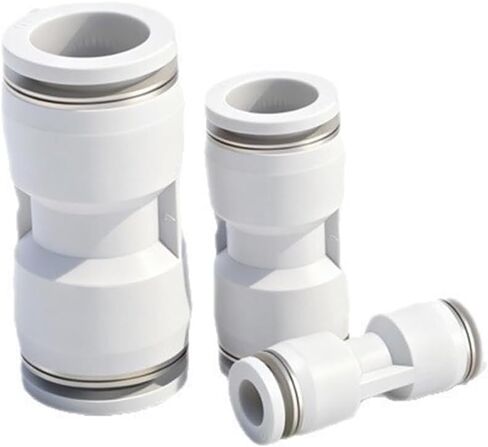 White Pneumatic Trachea Straight Through Quick Plugs PU4/6/8/12/14/16mm/PG Hose Connector 1Pcs(PU14(白色)) in Kuwait